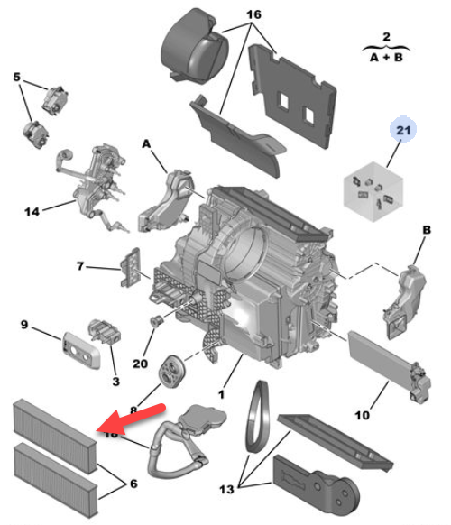 Pollenfilter CITROËN C4 III (BA, BB, BC) 1.2 PureTech 130 (BAHNSA, BAHNSB) HNS (EB2ADTS)