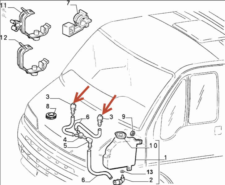Sprinklerdyse Frontrude CITROËN JUMPER I Chassis (230) 2.5 TDi THX (DJ5TED)