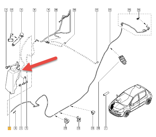 Sprinklerbeholder RENAULT CLIO III Grandtour (KR0/1) 1.5 dCi K9K 770