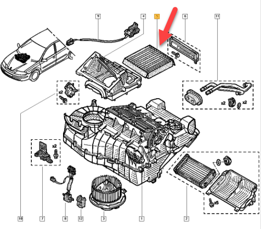 Pollenfilter RENAULT LAGUNA II (BG0/1) 1.8 16V (BG0B, BG0C, BG0J, BG0M, BG0V) F4P 772