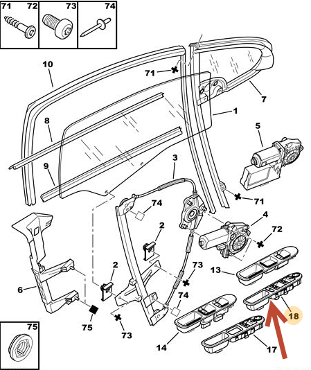 El.Siderudekontakt PEUGEOT 307 Break (3E) 1.6 HDi 9HV (DV6TED4BU)