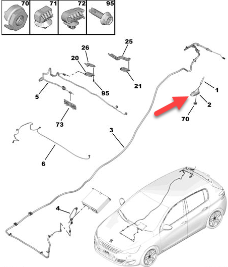 Antennefod 208 PEUGEOT 208 I (CA, CC) 1.6 GTi 5FU (EP6CDTX)