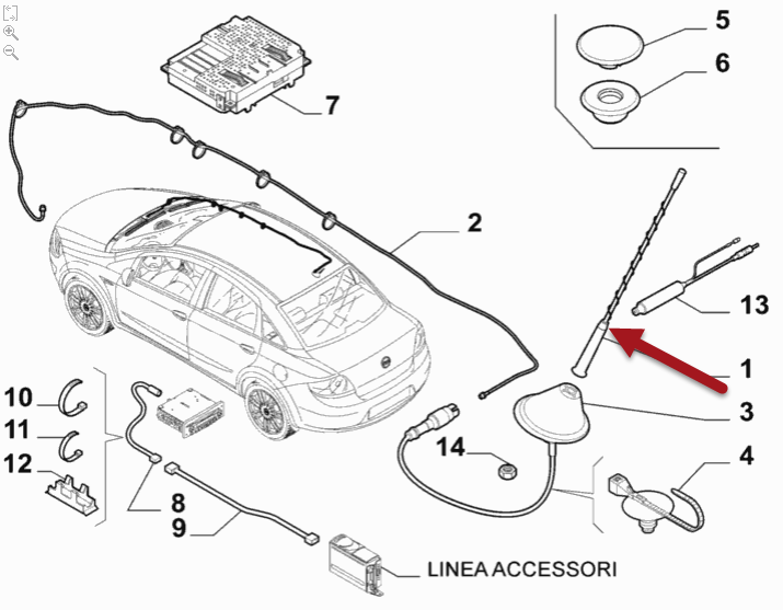 Antennepisk ALFA ROMEO GIULIETTA (940) 1.4 TB (940FXB1A) 940 A2.000