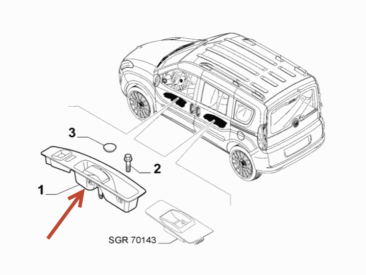 El.Siderudekontakt FIAT DOBLO kasse/kombi (263) 2.0 D Multijet 263 A1.000