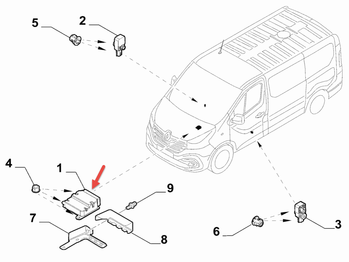 Airbagmodul RENAULT TRAFIC III kasse (FG) 1.6 dCi 120 (FGMK) R9M 413