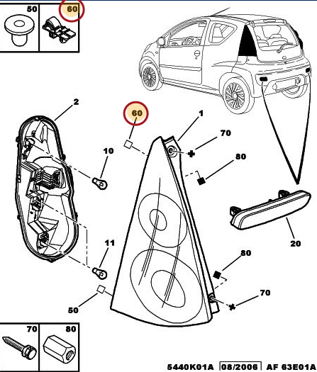 Clips CITROËN C1 (PM, PN) 1.4 HDi 8HT (DV4TD)
