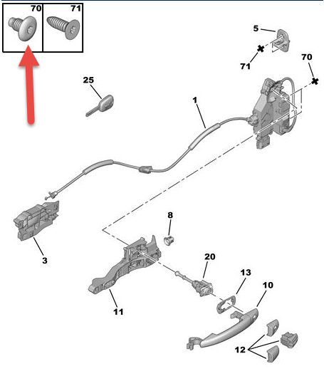 Låsetøjsbolt M8X125 CITROËN C5 III Break (RW) 1.6 HDi 110 9HR (DV6C)