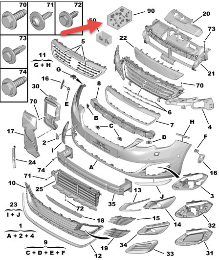 Clipssæt PEUGEOT 308 SW II (LC, LJ, LR, LX, L4) 1.6 GT 205 