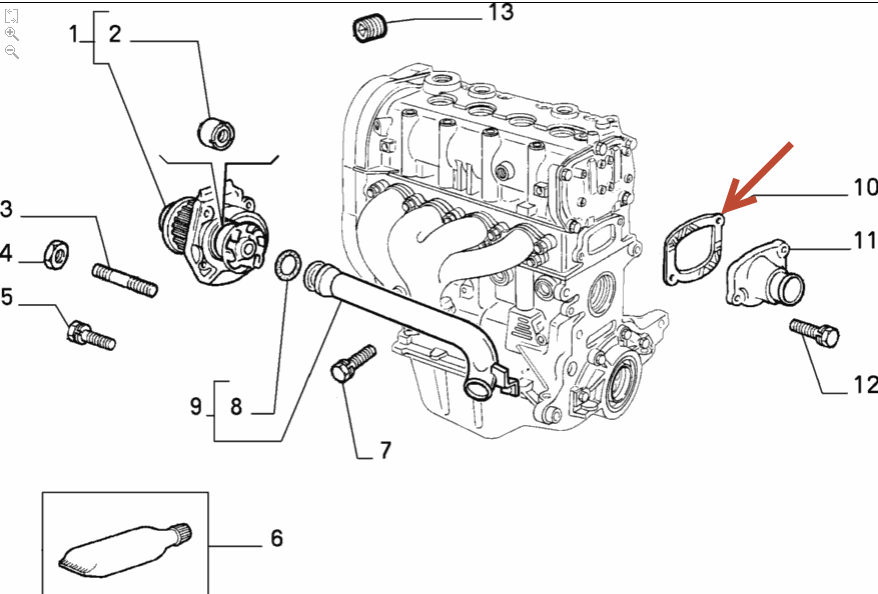 Termostathus-Pakning FIAT DOBLO Kassevogn / MPV (223) 1.2 (223ZXA1A) 223 A5.000