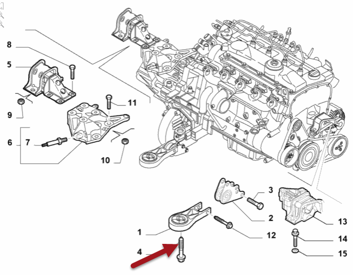 Motorophæng FIAT DUCATO Bus (250, 290) 130 Multijet 2,3 D F1AGL411M