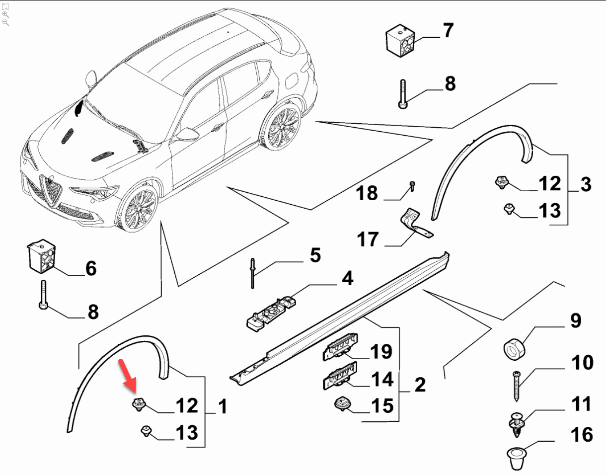 Clips / Rød ALFA ROMEO STELVIO (949) 2.2 D 55275156