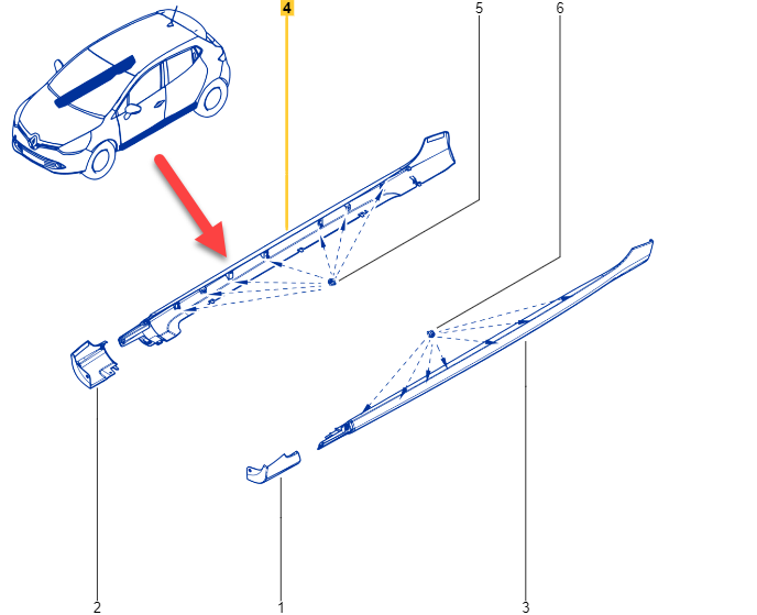 Panelskørt RENAULT CLIO IV Sport Tourer (KH) 0.9 TCe 75 H4B 408