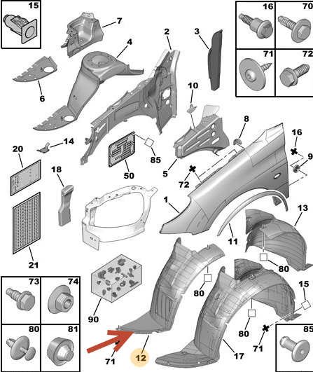 Plastinderskærm PEUGEOT 206 hatchback (2A/C) 1.9 D WJZ (DW8)