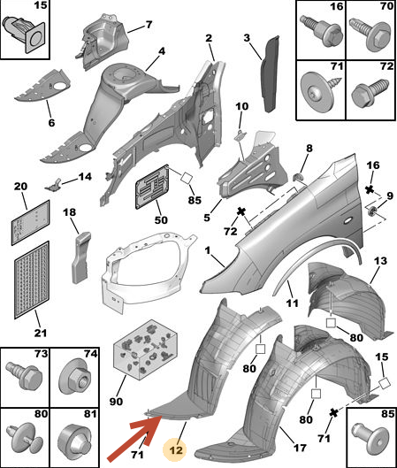 Plastinderskærm PEUGEOT 206 hatchback (2A/C) 1.9 D WJZ (DW8)