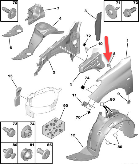 Forskærm 206 holder PEUGEOT 206 hatchback (2A/C) 1.9 D WJY (DW8B)