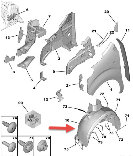 Plastinderskærm CITROËN JUMPY III Bus (V) 1.6 BlueHDi 115 BHX (DV6FCU)