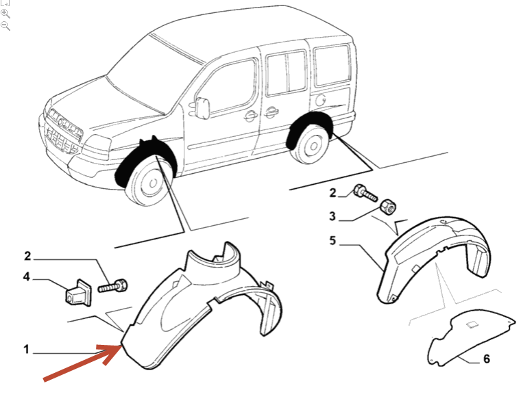 Plast inderskærm Doblo FIAT DOBLO Kassevogn / MPV (223) 1.3 D Multijet 199 A2.000