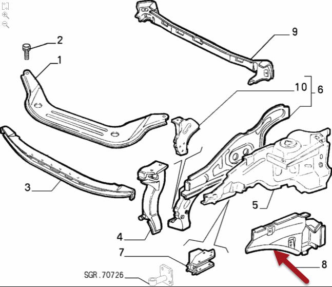 Inderskærmdel Alfa Spider ALFA ROMEO GTV (916) 3.2 V6 24V (916CXB00) 936 A6.000