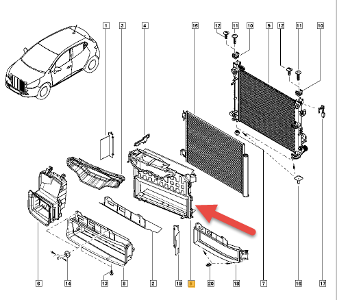 Kølerventilatorhus RENAULT CLIO IV (BH) 1.2 16V D4F 740