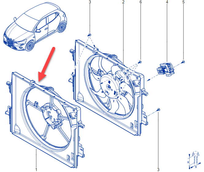Kølerventilatorhus RENAULT CAPTUR II (HF) 1.5 dci Blue 155 