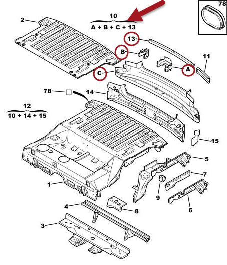 Bagpanel XSARA BL udv. CITROËN XSARA Break (N2) 1.4 HDi 8HX (DV4TD)