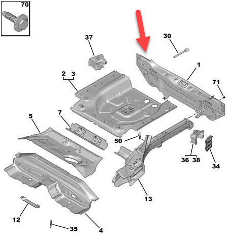 Bagpanel PEUGEOT 2008 II (UD, US, UY, UK) 1.5 BlueHDI 110 (UDYHSK) YHS (DV5RCE)