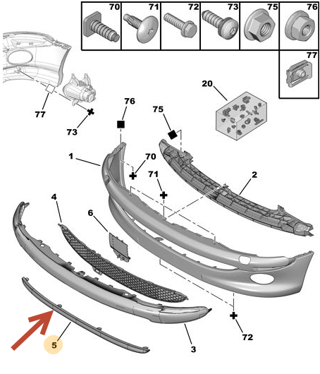Spoiler PEUGEOT 206 hatchback (2A/C) 1.4 HDi eco 70 8HX (DV4TD)