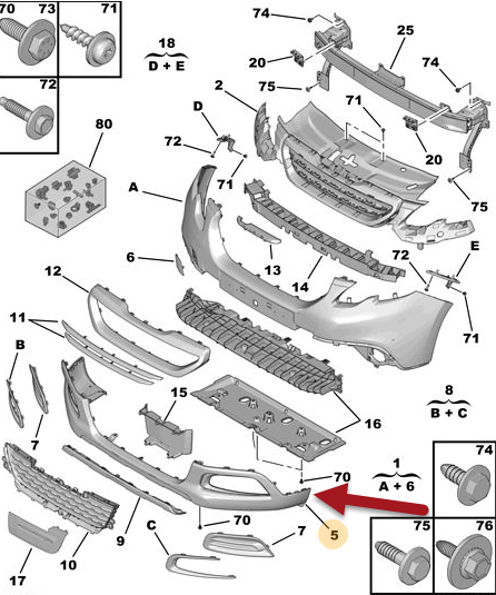Forkofanger PEUGEOT 2008 I (CU) 1.6 VTi 5FS (EP6C)