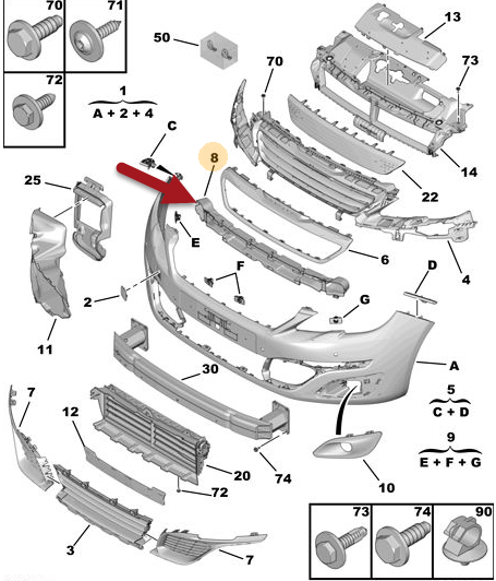 Stødpude PEUGEOT 308 II (LB, LP, LW, LH, L3) 1.6 THP 125 5FA (EP6CDT)
