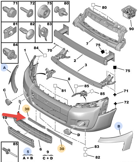 Spoiler PEUGEOT EXPERT Tepee (VF3X) 2.0 HDi 100 AHY (DW10CE)