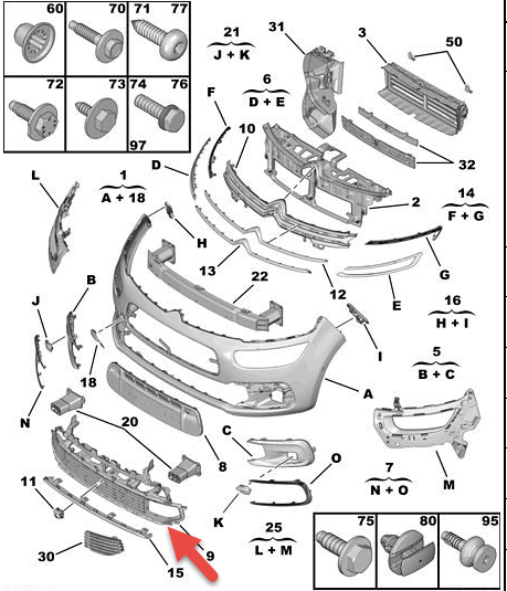 Gitter CITROËN C4 PICASSO II 1.6 HDi 90 9HP (DV6DTED)