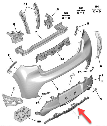 Spoiler PEUGEOT 208 II (UB, UP, UW, UJ) 1.2 PureTech 75 HMH (EB2FAD)