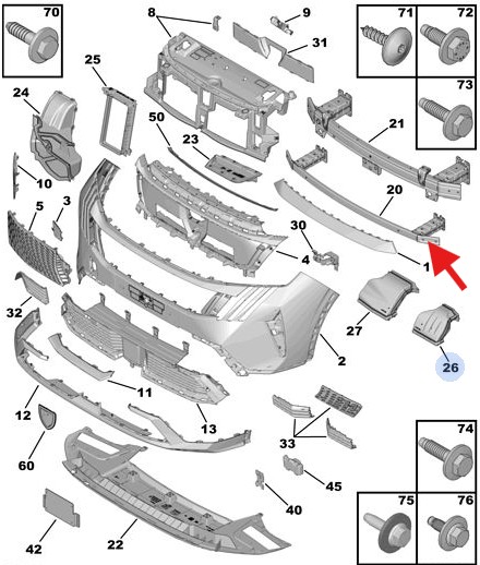 Vange PEUGEOT 3008 III (KA, KB, KC) e-210 (KCZKZX) ZKZ (ZK03)