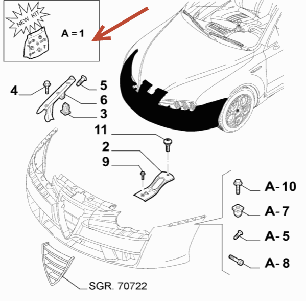 Clipssæt ALFA ROMEO 159 (939) 3.2 JTS (939AXG2B) 939 A.000