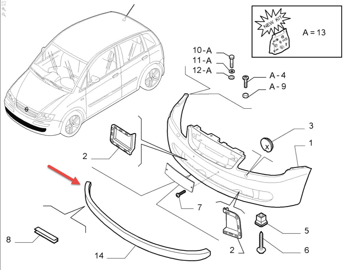 Spoiler FIAT GRANDE PUNTO (199) 1.4 (199.AXB11, 199.AXB1A) 350 A1.000