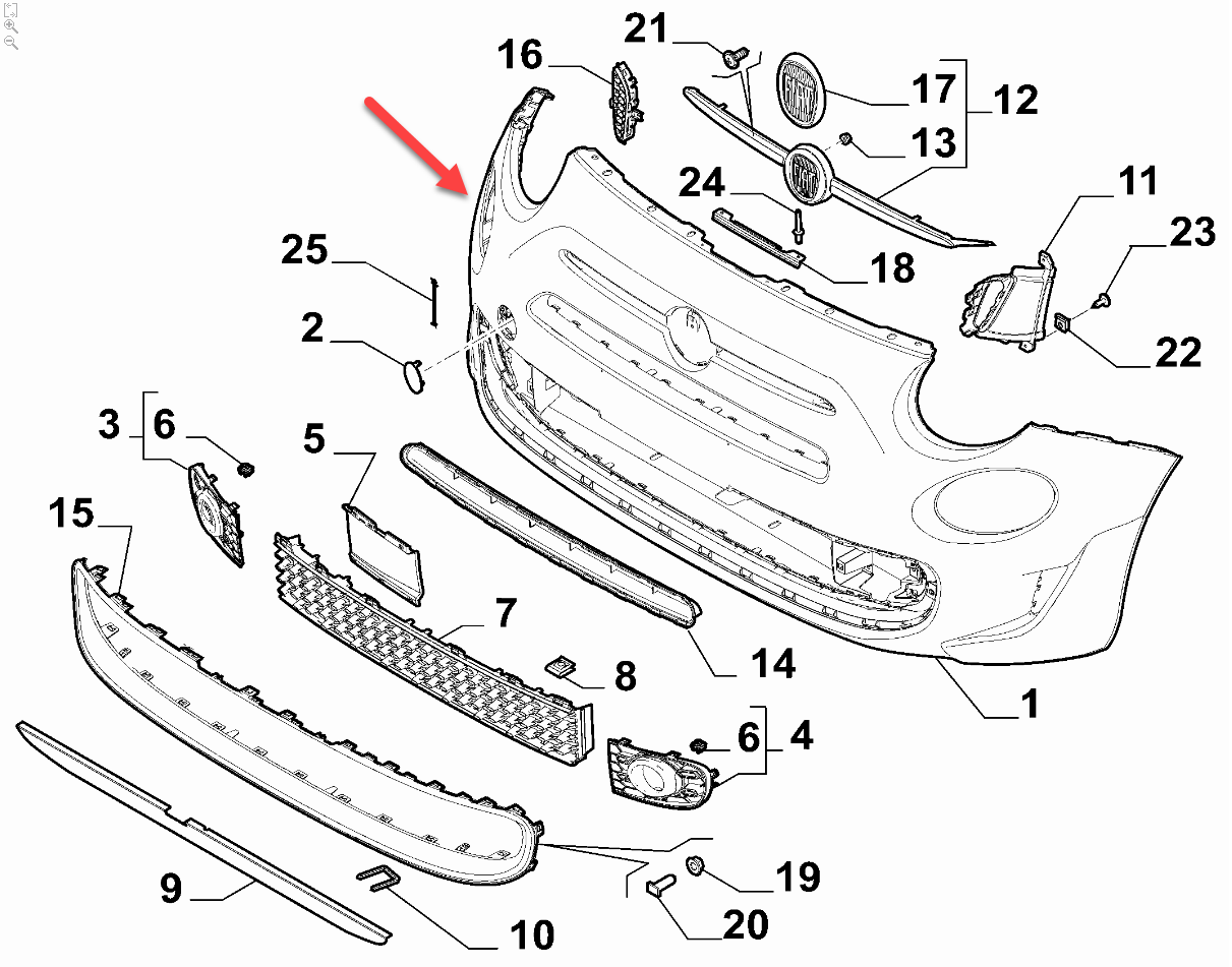 Forkofanger FIAT 500 (312) 1.4 169 A3.000