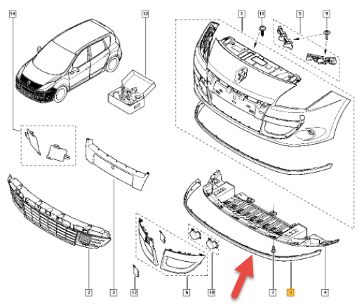 Spoiler RENAULT SCÉNIC III (JZ0/1) 1.5 dCi (JZ02, JZ0R) K9K 846