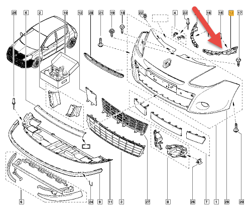 Holder RENAULT CLIO III (BR0/1, CR0/1) 1.2 16V (BR0R, BR1D, BR1L, CR0R) D4F 740
