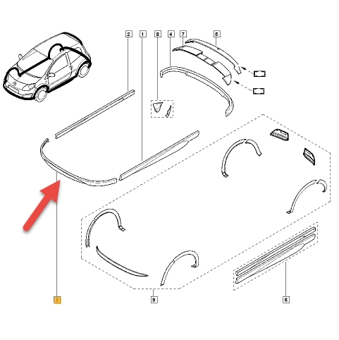 Spoiler RENAULT TWINGO II (CN0) 1.5 dCi (CN0U) K9K 718