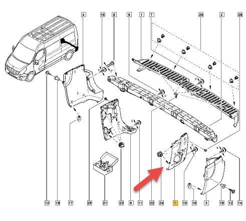 Holder RENAULT MASTER III kasse (FV) 2.3 dCi 110 FWD (FV0R, FV0W, FV1A) M9T 704
