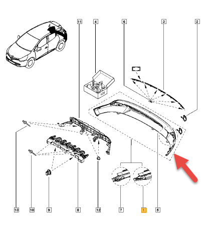Bagkofanger RENAULT CLIO IV Sport Tourer (KH) 1.5 dCi 110 K9K 646