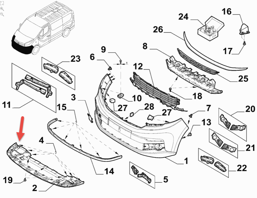 Bundskjold FIAT TALENTO kasse (296) 2.0 EcoJet M9R 710