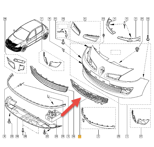 Gitter RENAULT CLIO III Grandtour (KR0/1) 1.2 16V Hi-Flex (KR0S) D4F 740