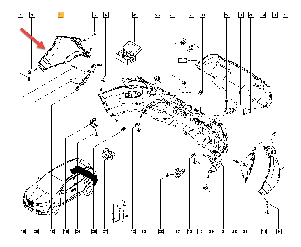 Bagkofangerhjørne RENAULT KADJAR (HA, HL) 1.5 BLUE dCi 115 K9K 873
