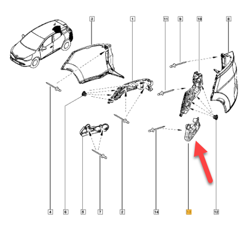 Holder RENAULT CLIO IV Sport Tourer (KH) 0.9 TCe 75 H4B 408