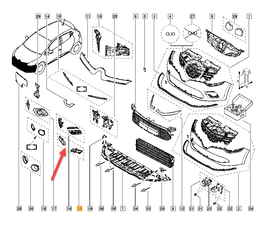 Afdækning RENAULT CLIO IV (BH) 1.5 dCi 90 K9K 628