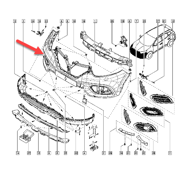 Forkofanger RENAULT KADJAR (HA, HL) 1.2 TCe 130 (HLMR) H5F 408