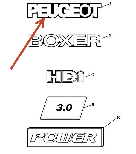 Emblem PEUGEOT BOXER kasse 2.2 HDi 120 4HU (P22DTE)