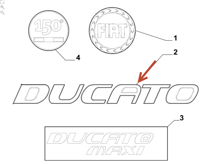 Emblem FIAT DUCATO Bus (250, 290) 160 Multijet 2,3 D F1AGL4112