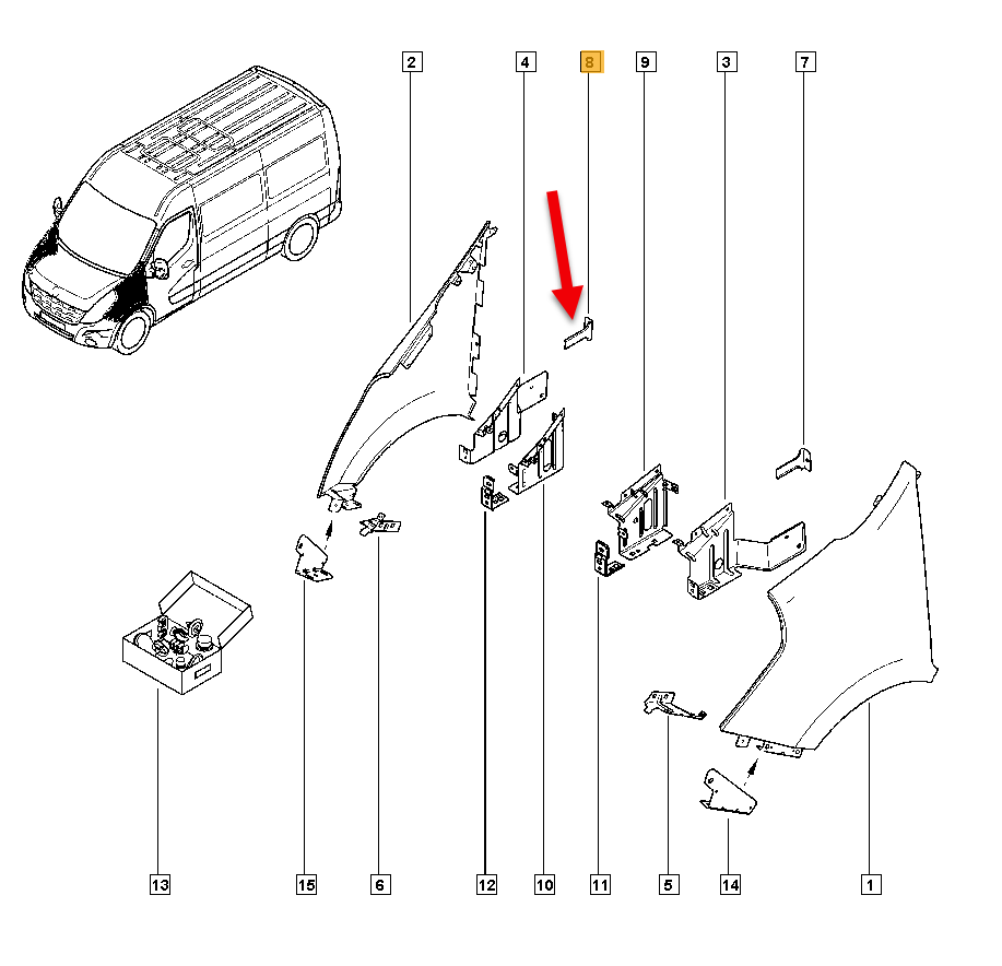 Beslag RENAULT MASTER III Chassis (EV, HV, UV) 2.3 dCi 150 FWD (EV0F, HV0F, UV0F, EV03, HV03, UV03) M9T 716